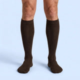 Velora Original wide-fit compression socks for men coffee brown knee-high