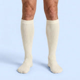 Velora Original wide-fit compression socks for men white knee-high