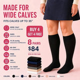 Made for wide calves — fits calves up to 35 inches, Buy 4 Get 4 Free, 8 pairs for $84