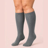 velora original wide fit compression socks gray knee high plus size women