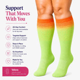 velora patterns wide fit compression socks green orange plus size women