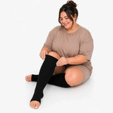 velora toeless wide fit compression socks knee high black plus size women