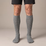 Gray unisex wide-calf knee-high compression socks